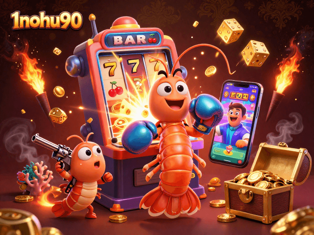 Experience thrilling games at 1nohu90 with vibrant slot machine action and dynamic characters.