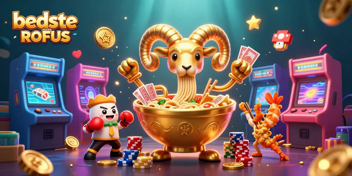 Play exciting games at the beste casino uden ROFUS with vibrant characters and casino elements.