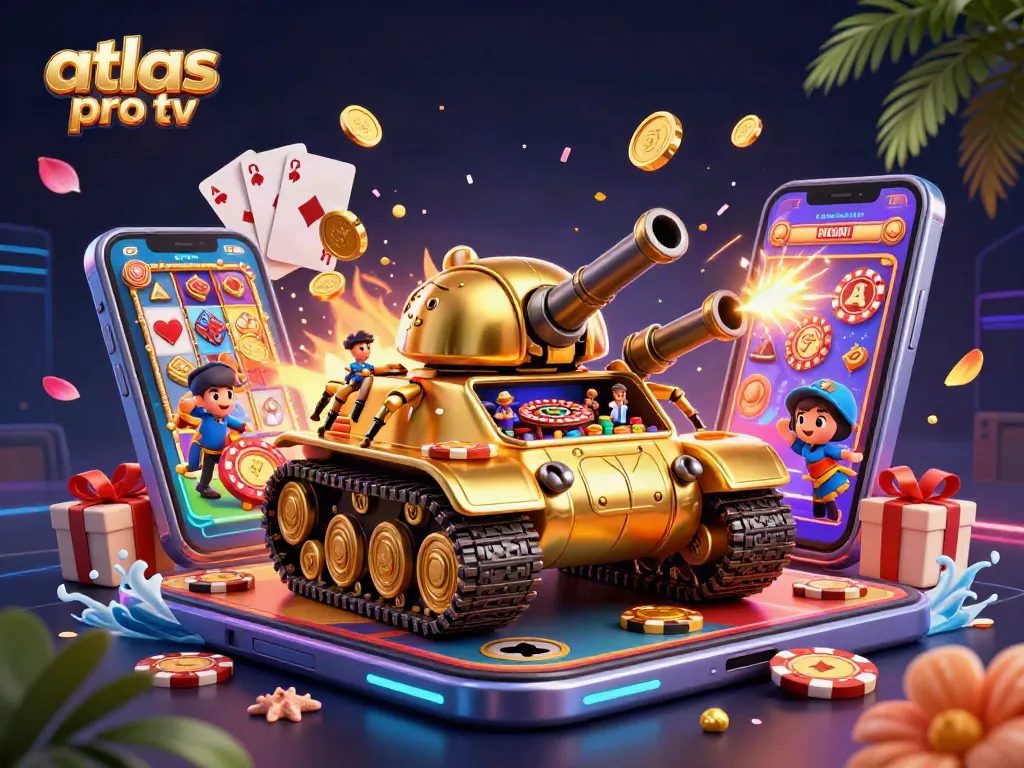 Expérimentez atlas pro tv avec une illustration 3D de jeu de casino dynamique offrant émotions, gains et divertissement.