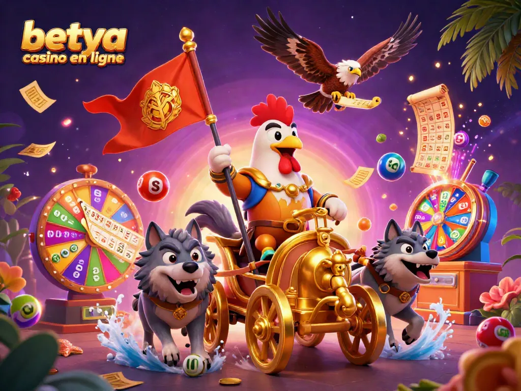 Experience the excitement of betya casino en ligne with animated lottery elements and vibrant design.