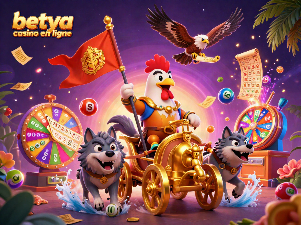 Experience the excitement of betya casino en ligne with animated lottery elements and vibrant design.