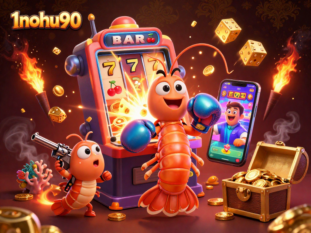 Experience thrilling games at 1nohu90 with vibrant slot machine action and dynamic characters.