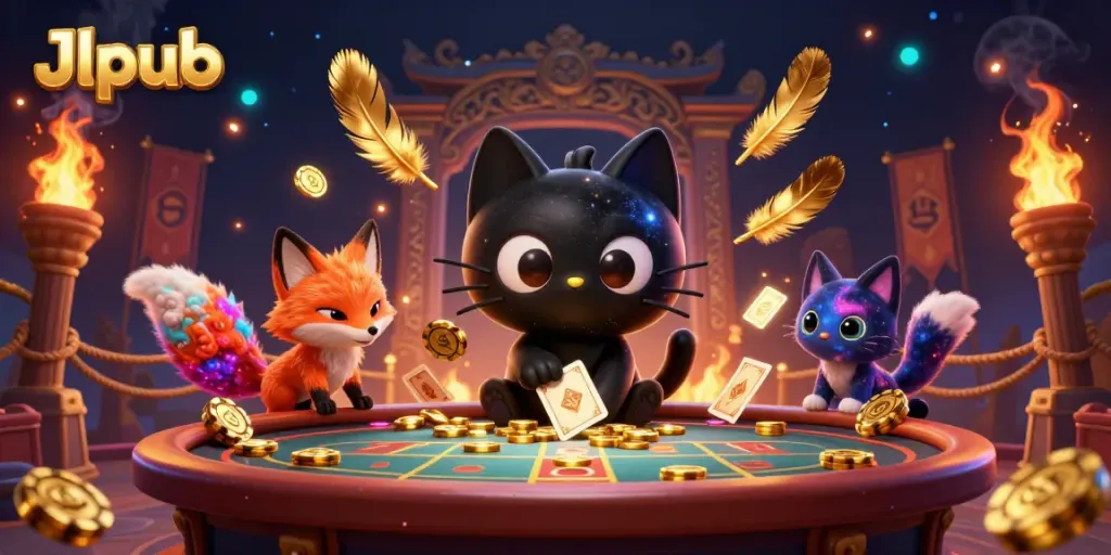 Experience thrilling gaming action at Jlpub with lively cosmic animation.